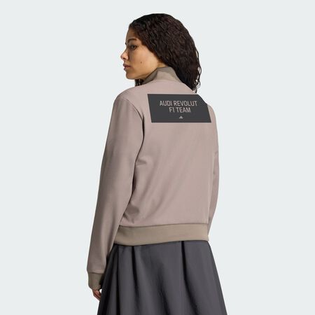 ADIDAS PERFORMANCE AUDI REVOLUT F1 TEAM ELEVATED TRACK TOP Simple Brown / Hi-Res Red WOMEN