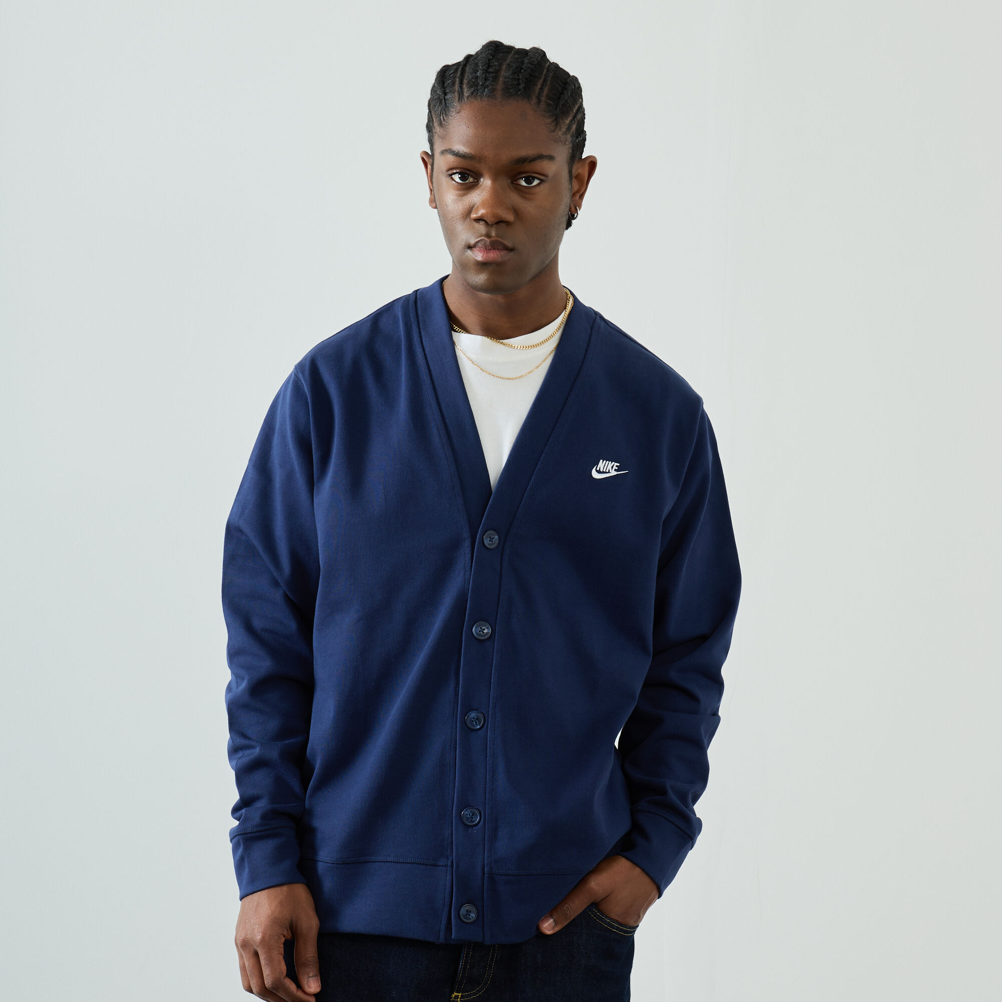 NIKE CARDIGAN CLUB FAIRWAY NAVY BLUE WHITE JACKETS MEN Courir