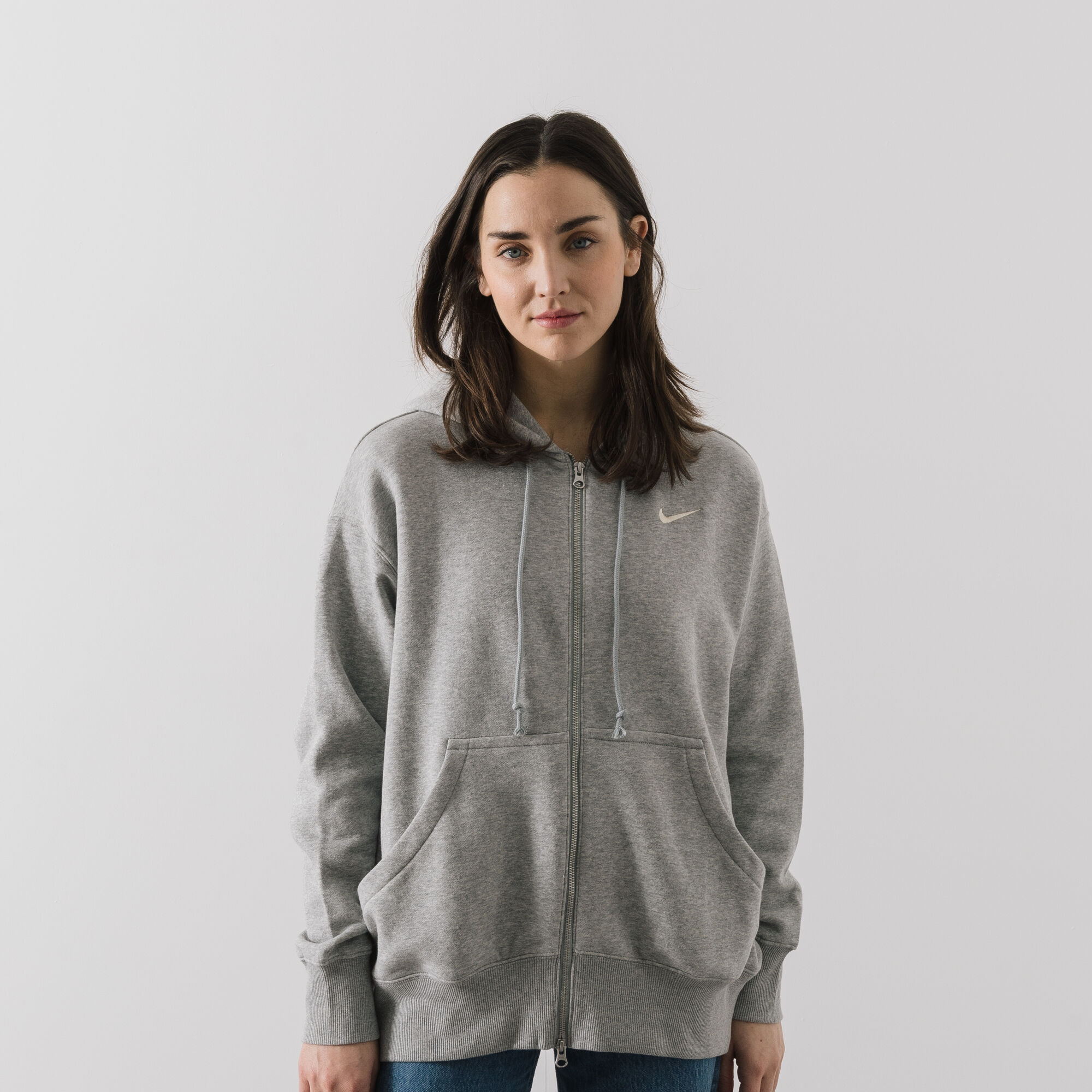 NIKE JACKET HOODIE FZ PHOENIX GRIS BLOUSON FEMME Courir