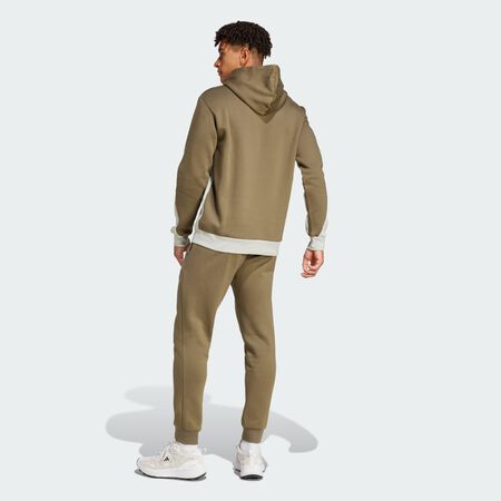 ADIDAS ORIGINALS Sportswear Fleece Colorblock Hooded Tracksuit Olive Strata MEN