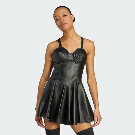 ADIDAS ORIGINALS adidas x Jeremy Scott Faux-Leather Dress Black WOMEN