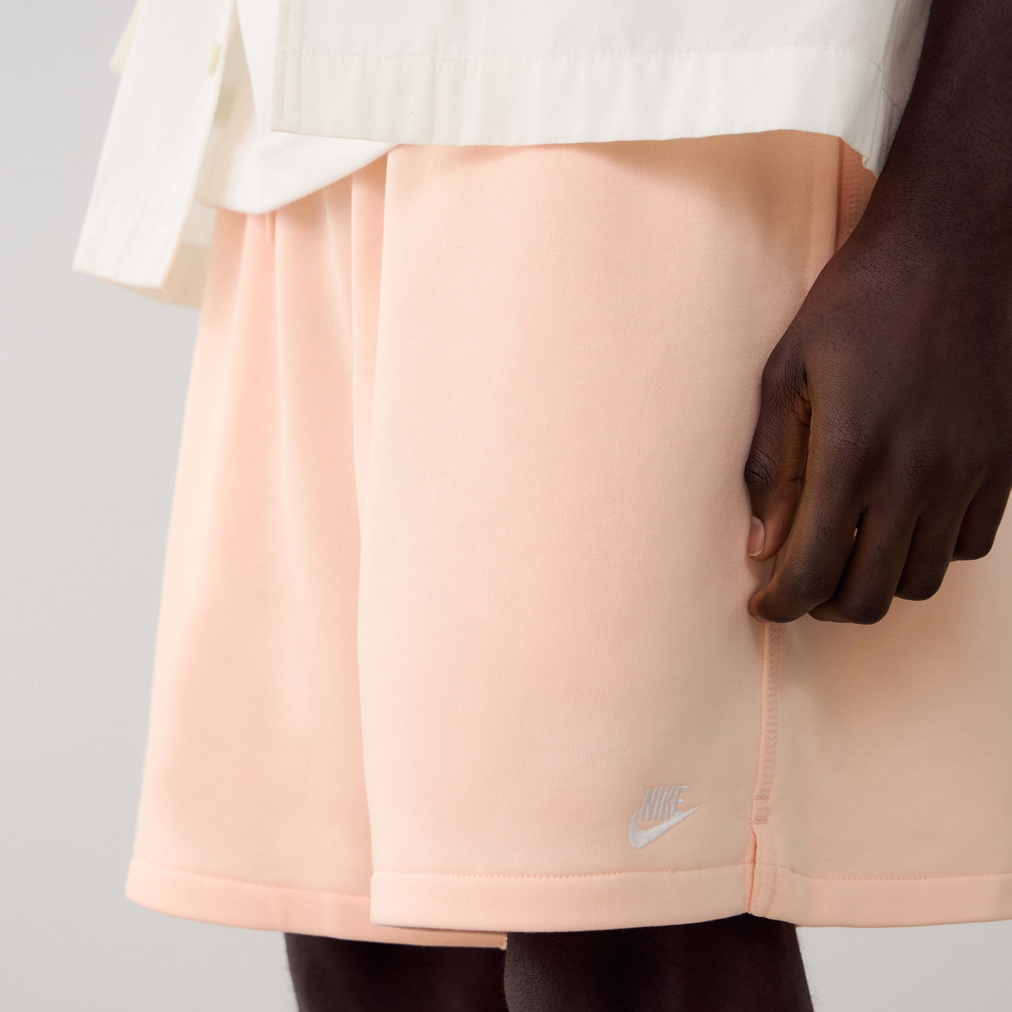 Short Club Fleece Flow  Rose/blanc