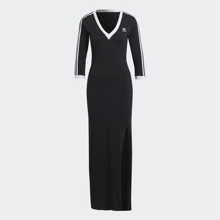 ADIDAS ORIGINALS Adicolor Classics 3-Stripes Maxi Dress Black WOMEN