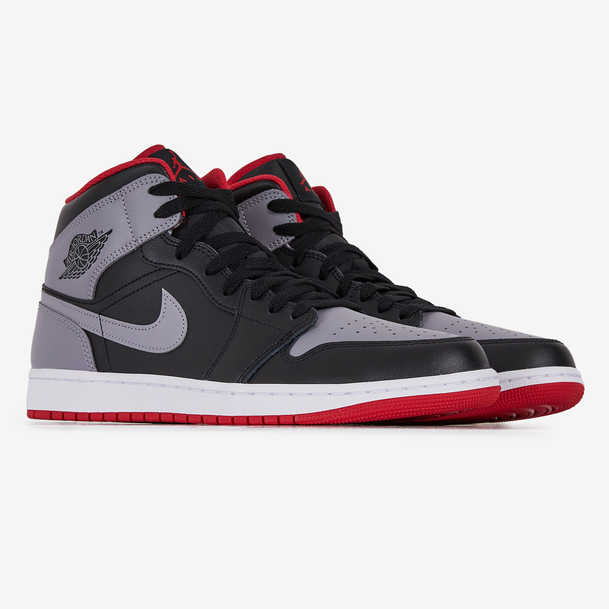 JORDAN AIR JORDAN 1 MID BLACK GREY SNEAKERS MEN Courir