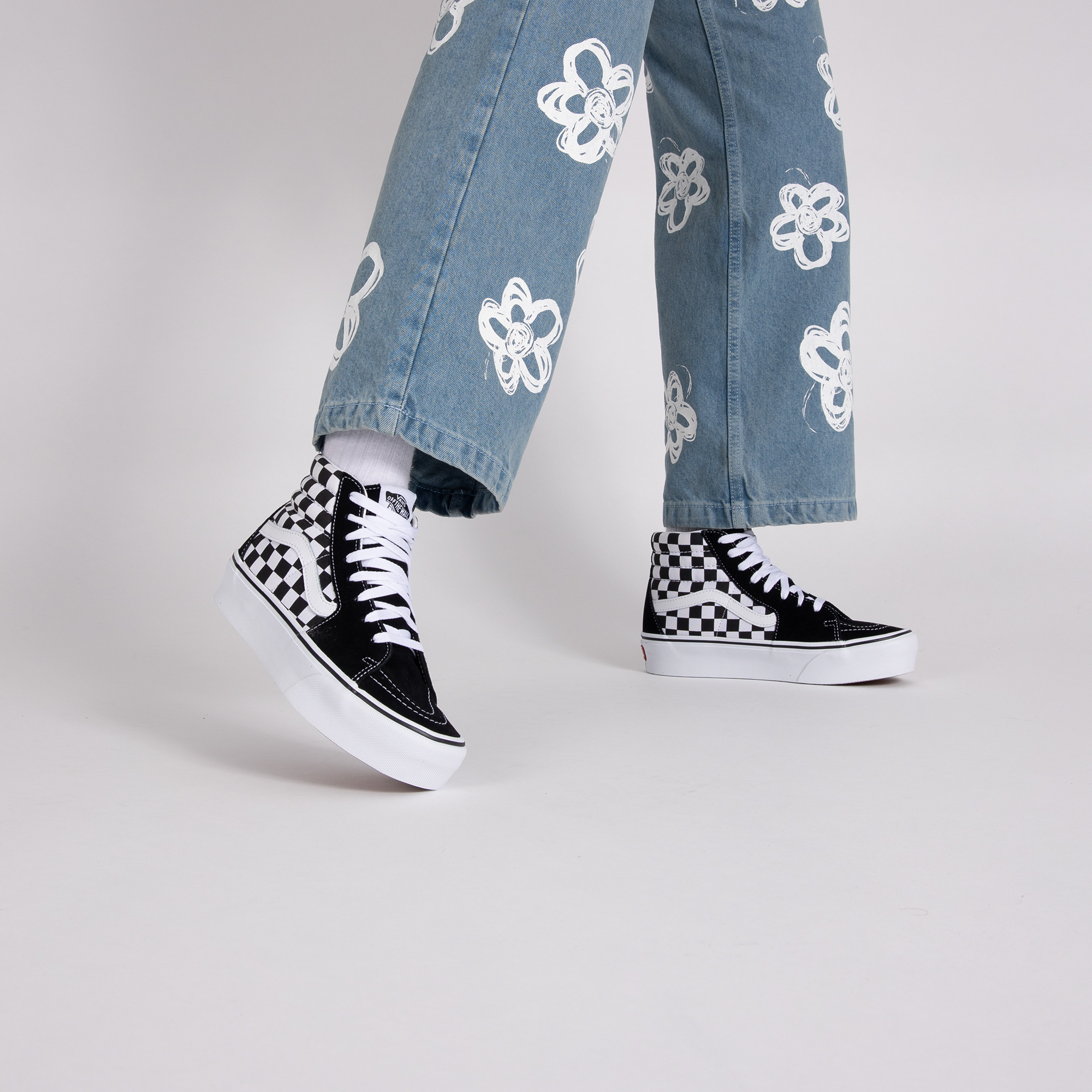 high platform checkered vans