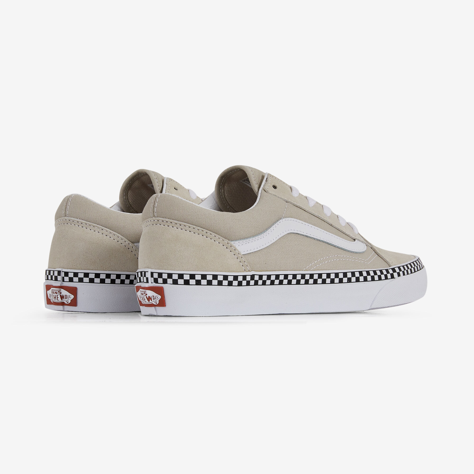 VANS OLD SKOOL CHECKERBOARD BEIGE WHITE SNEAKERS CHILDREN