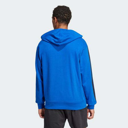 ADIDAS ORIGINALS Veste à capuche entièrement zippée French terry 3 bandes Essentials Royal Blue / Black HOMME