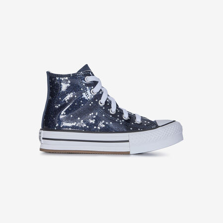 CHUCK TAYLOR ALL STAR EVA LIFT HI GLITTE : NOIR/BLANC