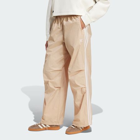 ADIDAS ORIGINALS 3-Stripes Woven Parachute Pants Magic Beige WOMEN