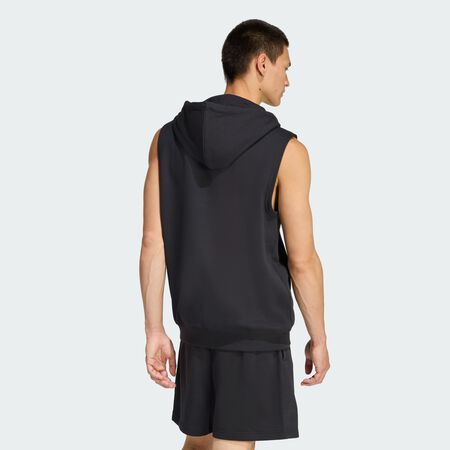 ADIDAS ORIGINALS TREFOIL ESSENTIALS SLEEVELESS HOODIE Black MEN