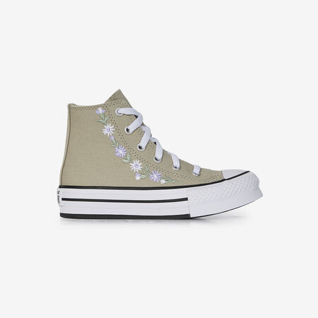CONVERSE CHUCK TAYLOR ALL STAR EVA LIFT HI FLORAL KHAKI/WHITE TODDLERS