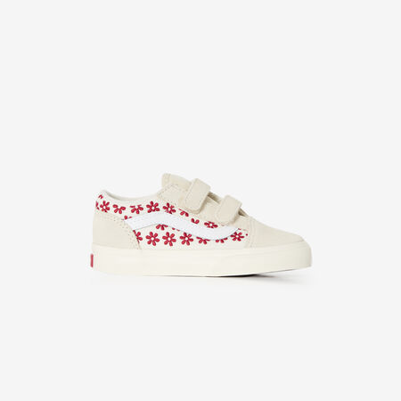 VANS old skool OLD SKOOL FLOWERS V BEIGE/ROUGE B&Eacute;B&Eacute;