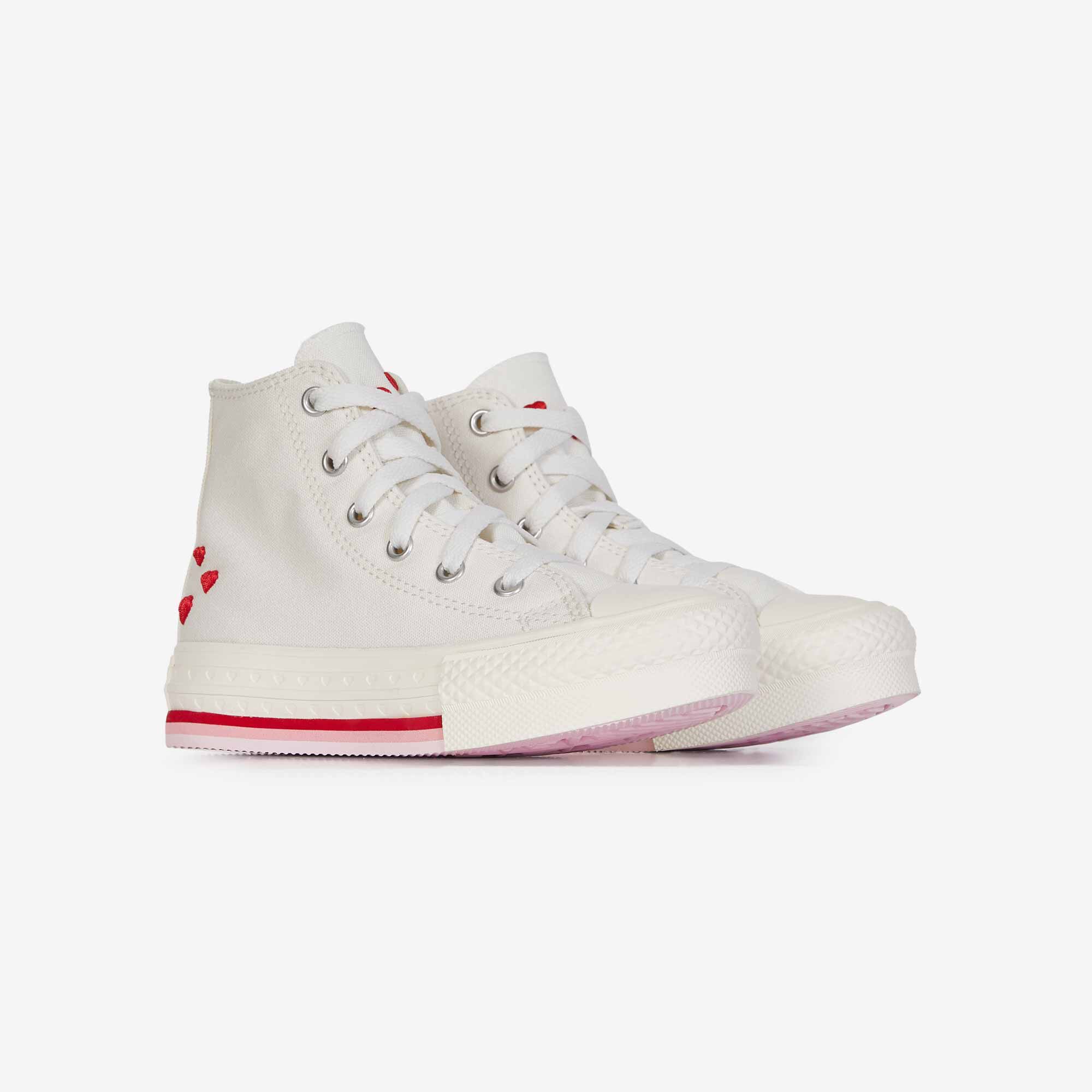 Chuck Taylor All Star Eva Lift Hi Valent  Blanc/rose   - Bébé -
