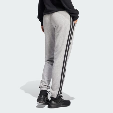 ADIDAS SPORTSWEAR Essentials 3-Stripes French Terry Cuffed Pants Medium Grey Heather / Black WOMEN