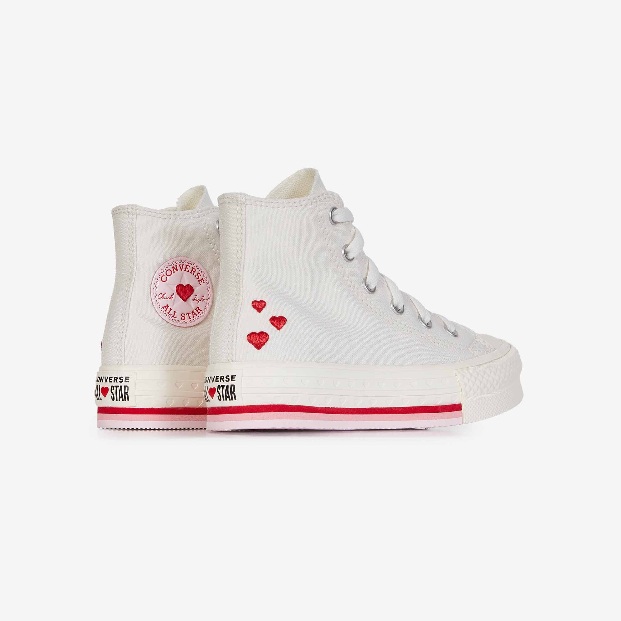 Chuck Taylor All Star Eva Lift Hi Valent  Blanc/rose   - Bébé -