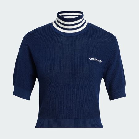 ADIDAS ORIGINALS Cropped Turtleneck Night Indigo / Off White WOMEN