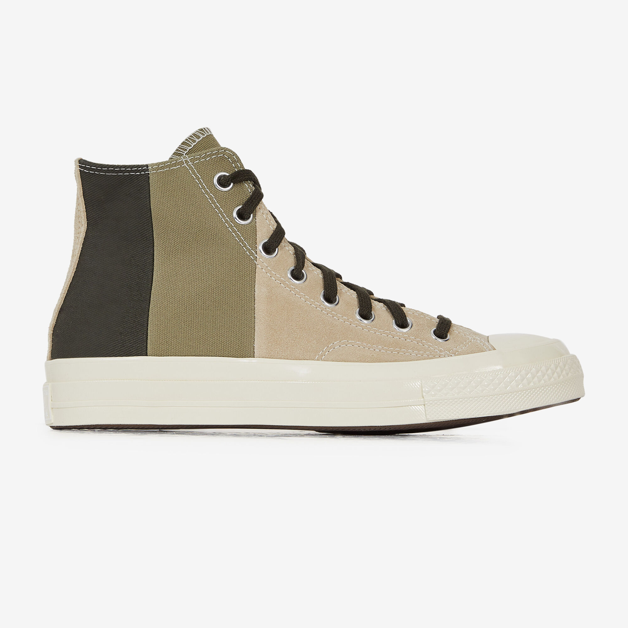 CONVERSE CHUCK 70 HI SNEAKERS HOMME KAKI BLANC LACETS Courir