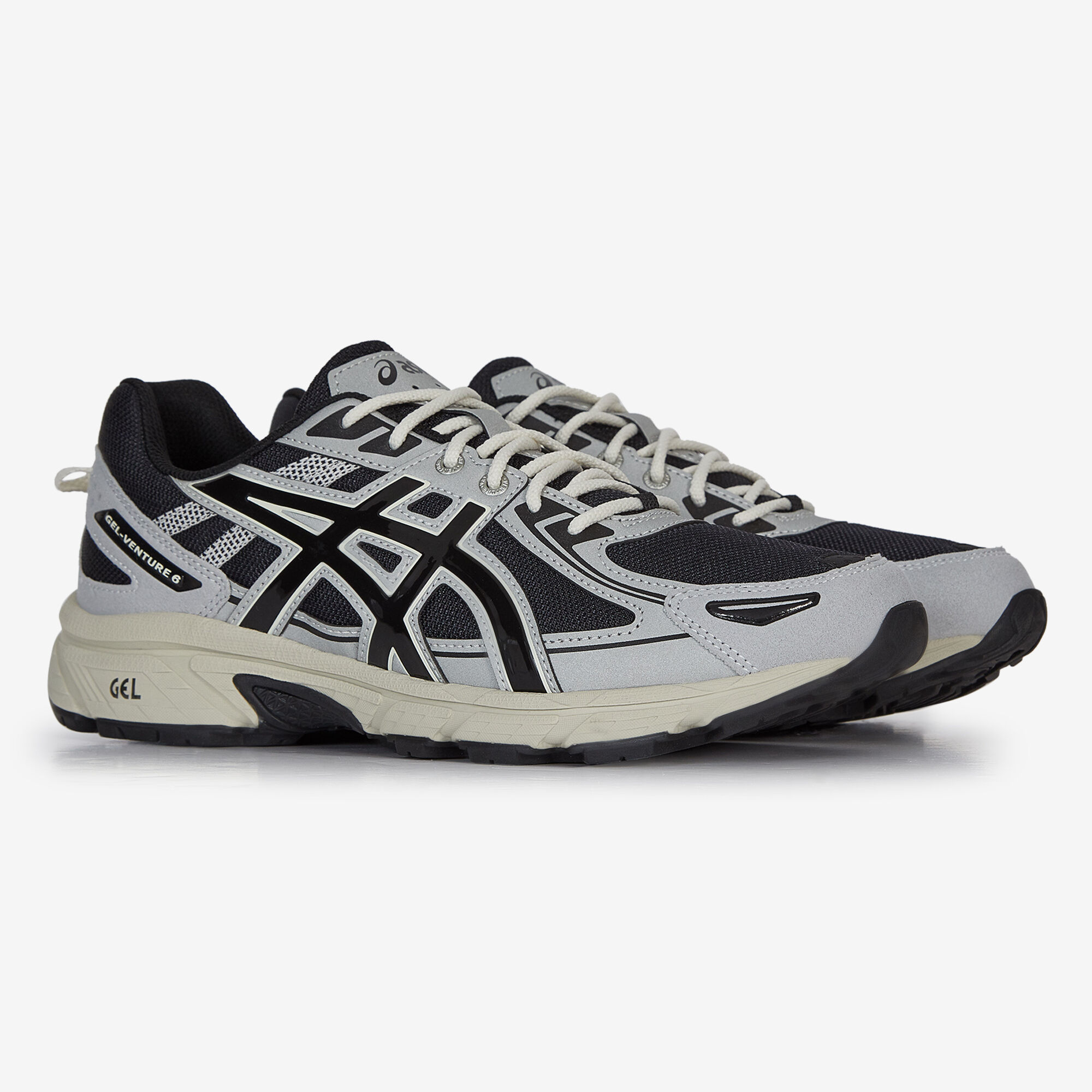 ASICS GEL VENTURE 6 NOIR ARGENT SNEAKERS HOMME LACETS Courir