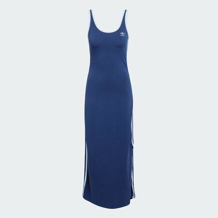 ADIDAS ORIGINALS Adicolor 3-Stripes Tank Maxi Dress Night Indigo / White WOMEN