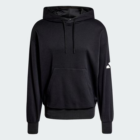 Essentials Loose-Fit 3 Bar Logo French Terry Hoodie : Black / White