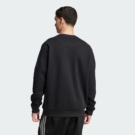 ADIDAS ORIGINALS Trefoil Essentials French Terry Crew Sweatshirt Black MEN