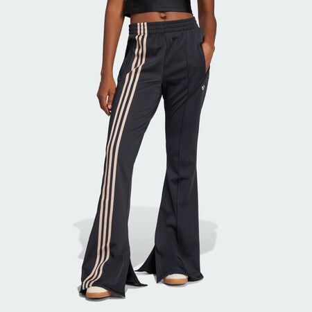 ADIDAS ORIGINALS 3-Stripes Flared Firebird Track Pants Black WOMEN
