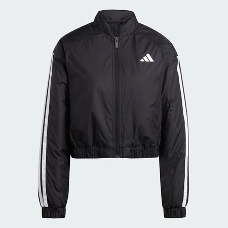 ADIDAS SPORTSWEAR Essentials 3-Stripes Insulated Crop Bomber Jacket Black WOMEN