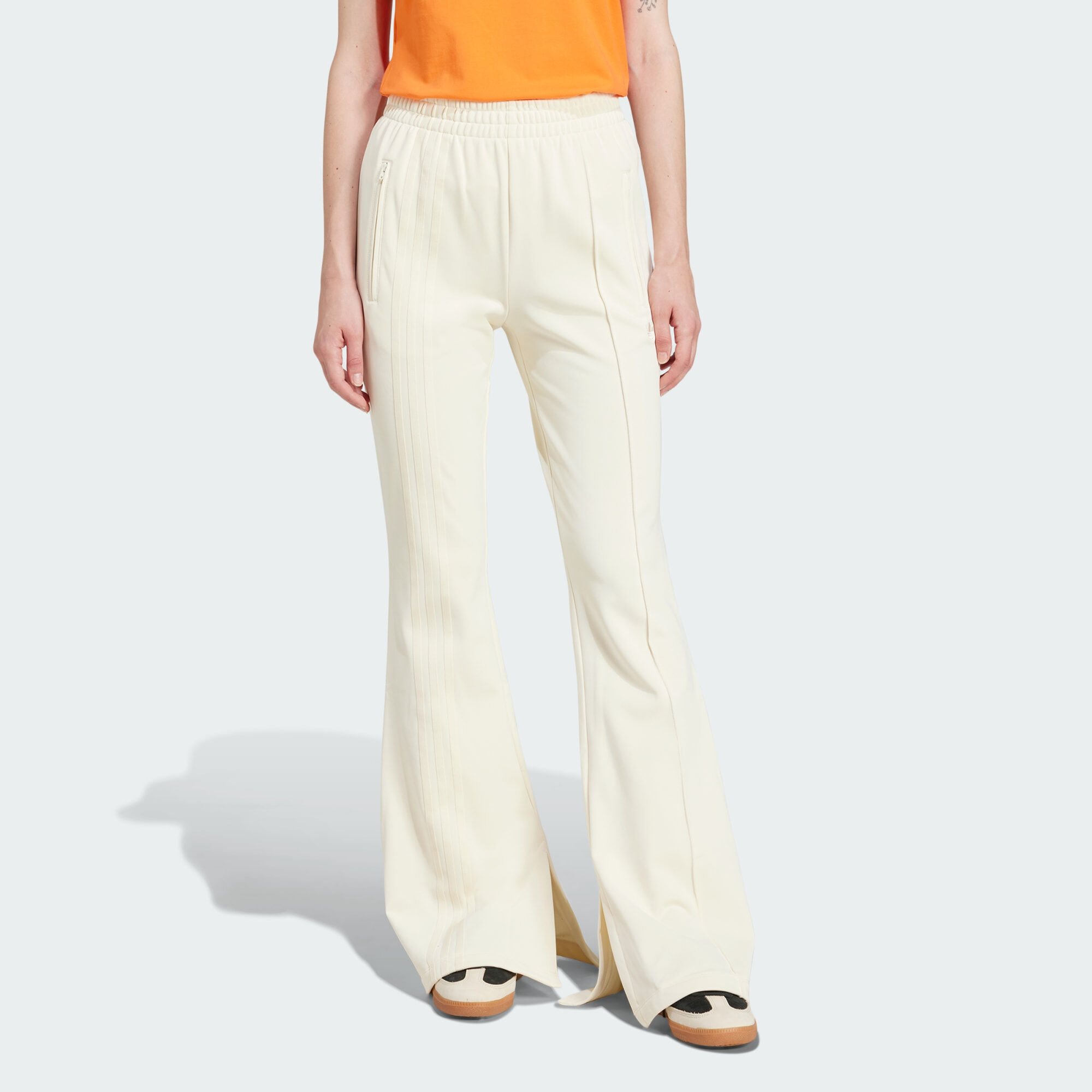 ADIDAS ORIGINALS 3-Stripes Flared Firebird Track Pants Cream