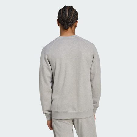 ADIDAS ORIGINALS Sweat-shirt ras-du-cou French terry Trèfle Essentials Medium Grey Heather / White HOMME
