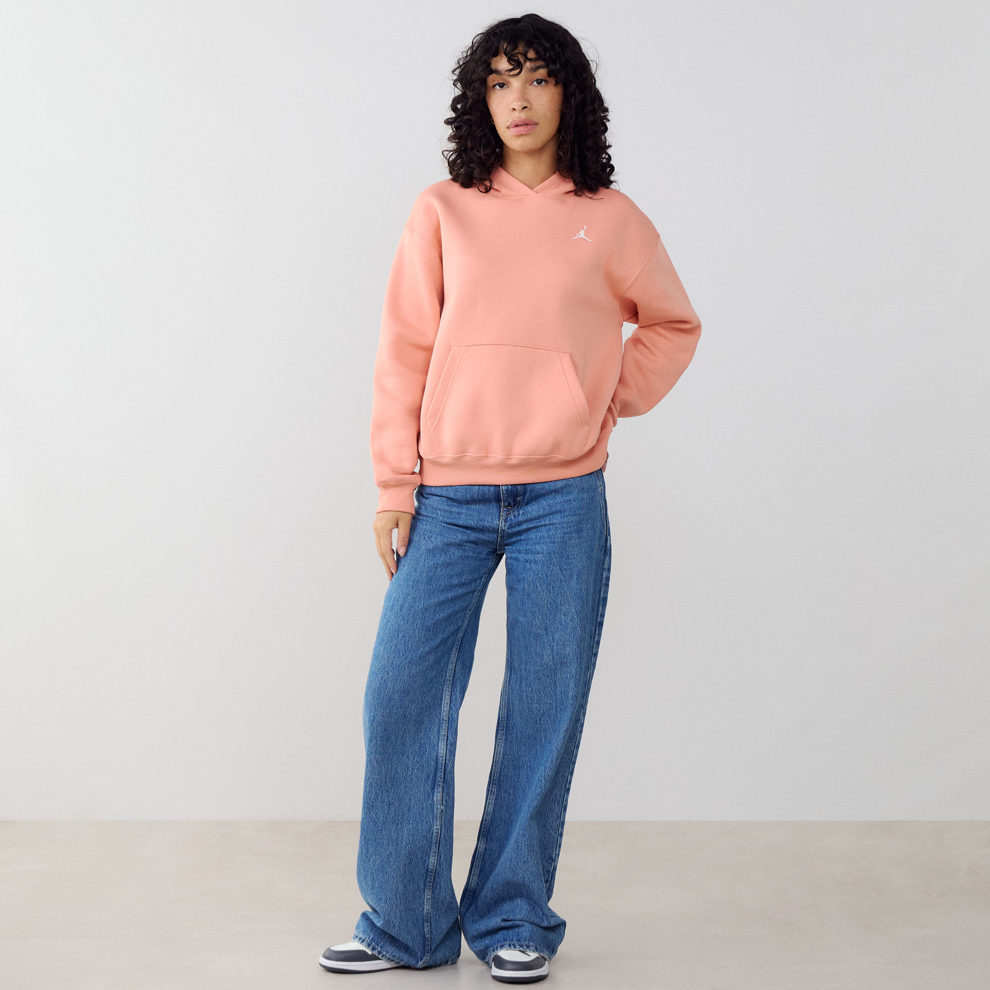 Hoodie Oversize Brooklyn  Rose/blanc