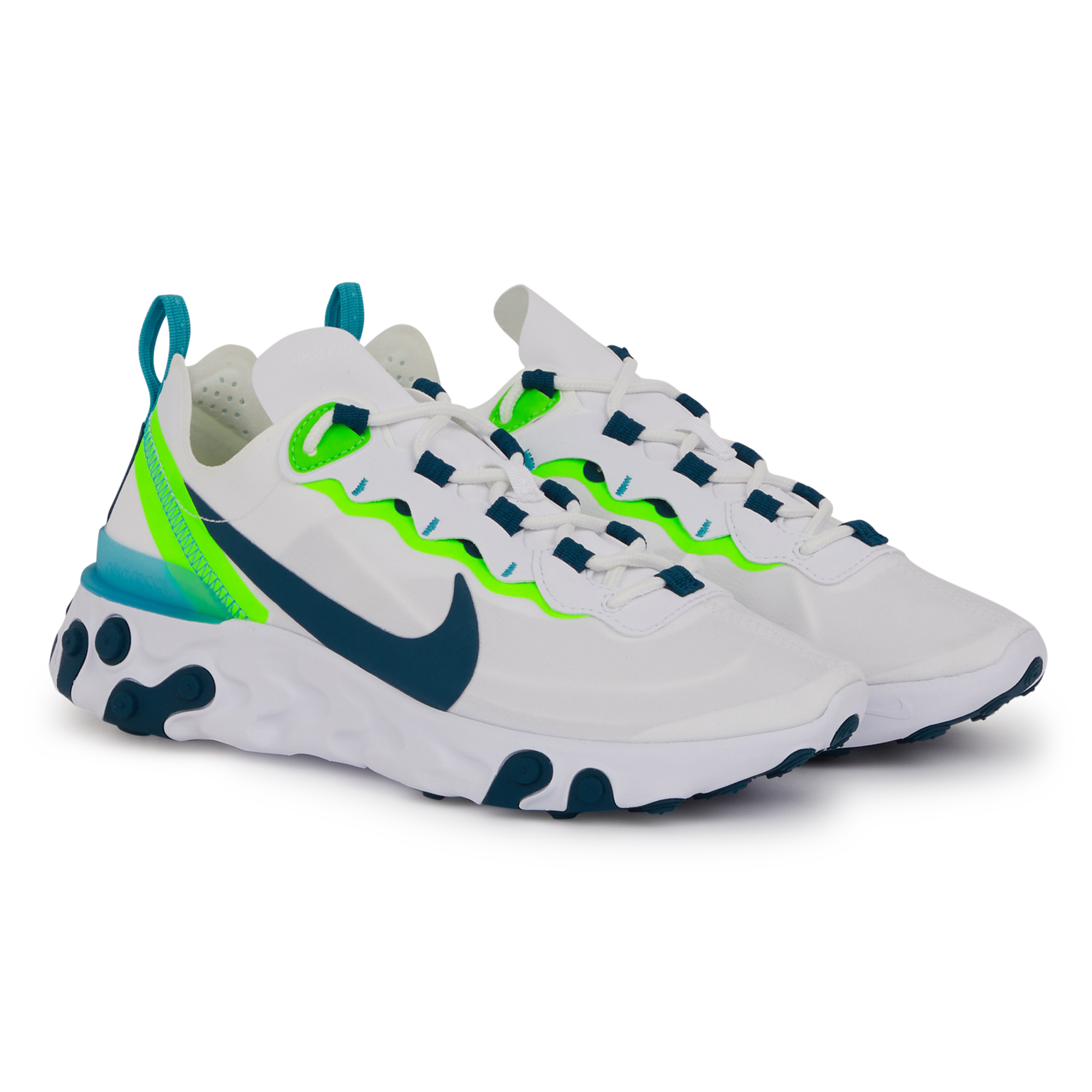 nike react blanche bleu vert