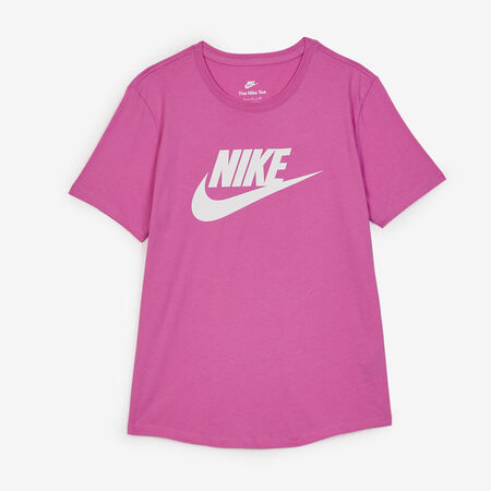 NIKE TEE SHIRT BIG SWOOSH ESSENTIAL ROSE/BLANC FEMME