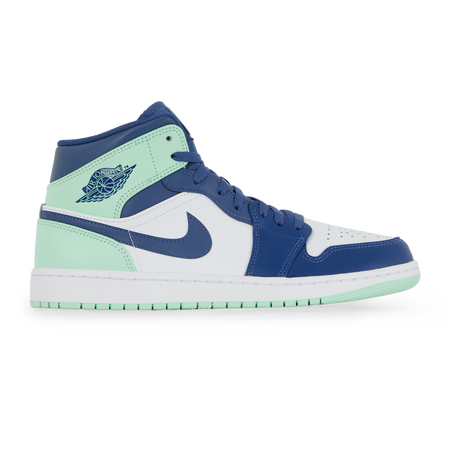 JORDAN AIR JORDAN 1 MID BLUE MINT SNEAKERS HOMME BLANC MARINE LACETS Courir