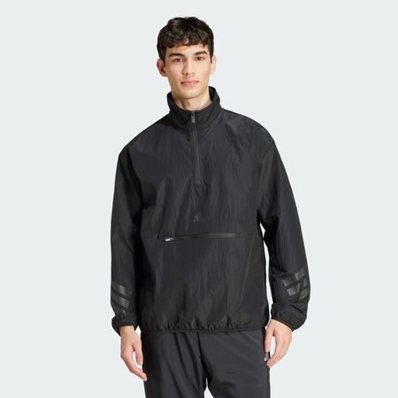 ADIDAS SPORTSWEAR Future Icons 3-Stripes Woven Half-Zip Sweatshirt Black MEN