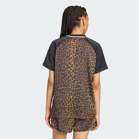 ADIDAS ORIGINALS JERSEY LEO SATIN MARRON/BLANC FEMME