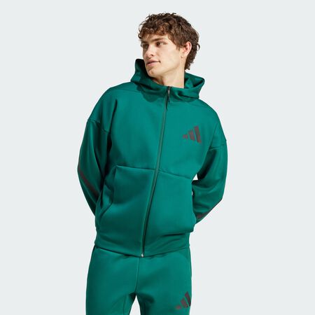 ADIDAS ORIGINALS Z.N.E. Full-Zip Hooded Track Jacket Collegiate Green MEN