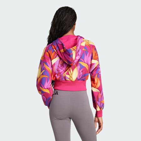 ADIDAS SPORTSWEAR adidas x FARM Hoodie Bold Pink / Spring Yellow / Lucid Fuchsia WOMEN