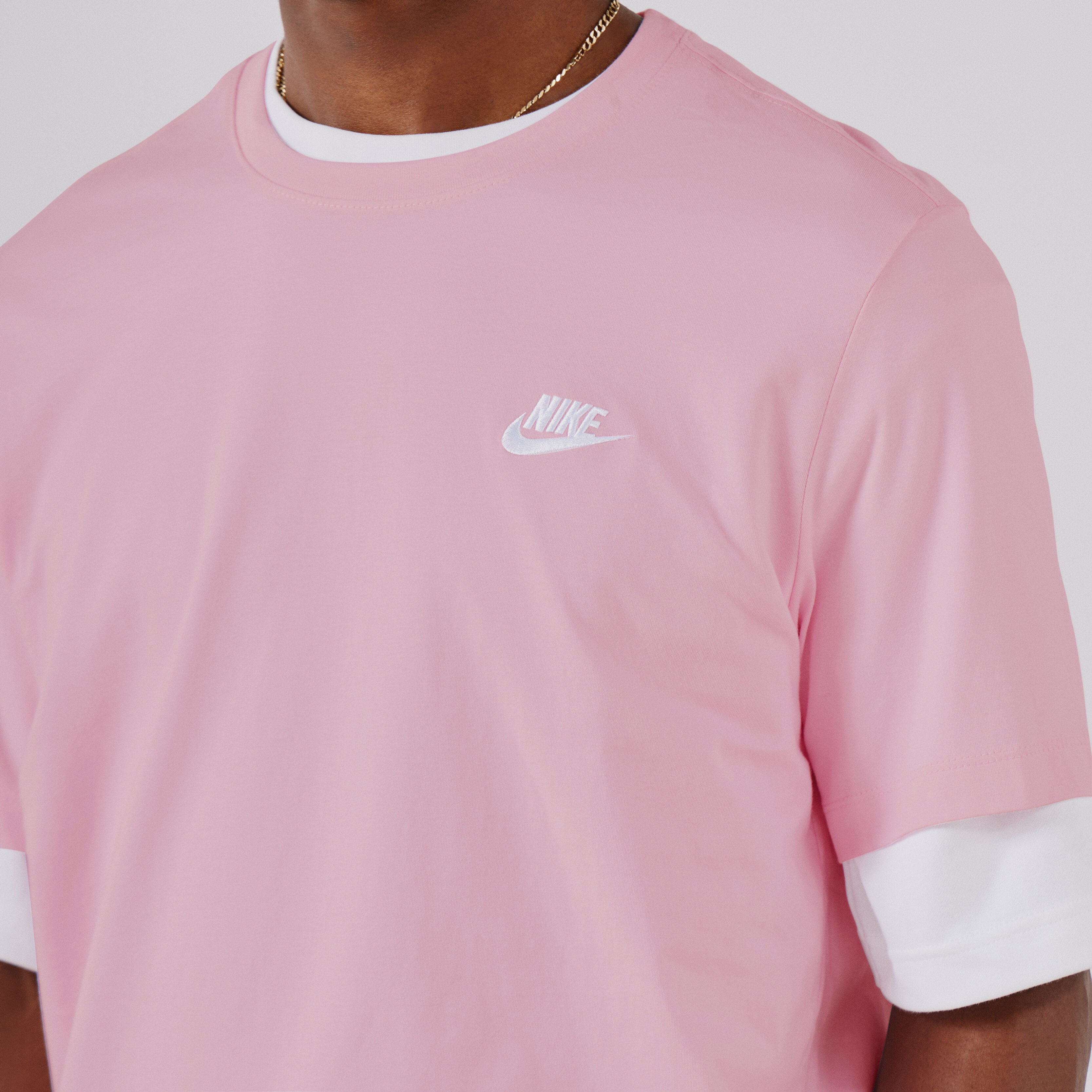 White nike shirt with pink check cheap