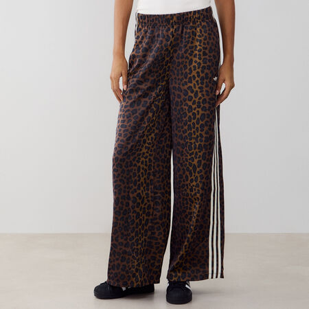 ADIDAS ORIGINALS PANT WIDE LEG LEO SATIN BROWN/WHITE WOMEN