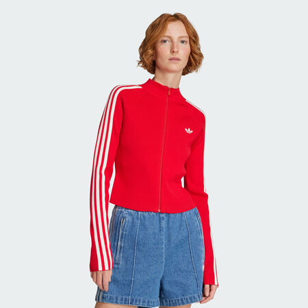 Veste de survêtement maille slim 3 bandes Adicolor : Better Scarlet