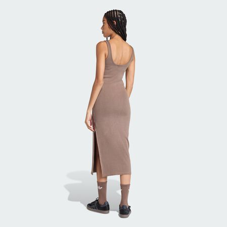 ADIDAS ORIGINALS ESSENTIALS RIB TANK MAXI DRESS WASHED Earth Strata WOMEN