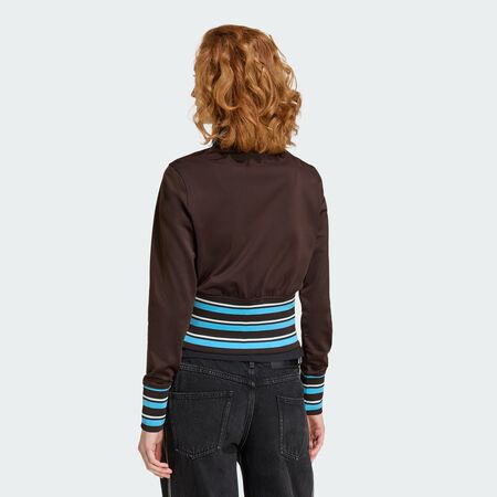 ADIDAS ORIGINALS VINTAGE TT HIGH KNITTED RIBS Top Aurora Coffee WOMEN