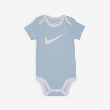 NIKE 3 PC SET BODYSUIT HAT BOOTIE SWOOSH BLUE/WHITE BABIES