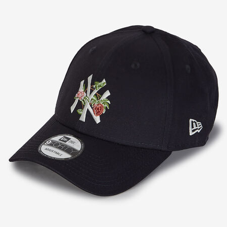 NEW ERA 9FORTY NY FLOWER EMBROIDERY LOGO NOIR/BLANC HOMME