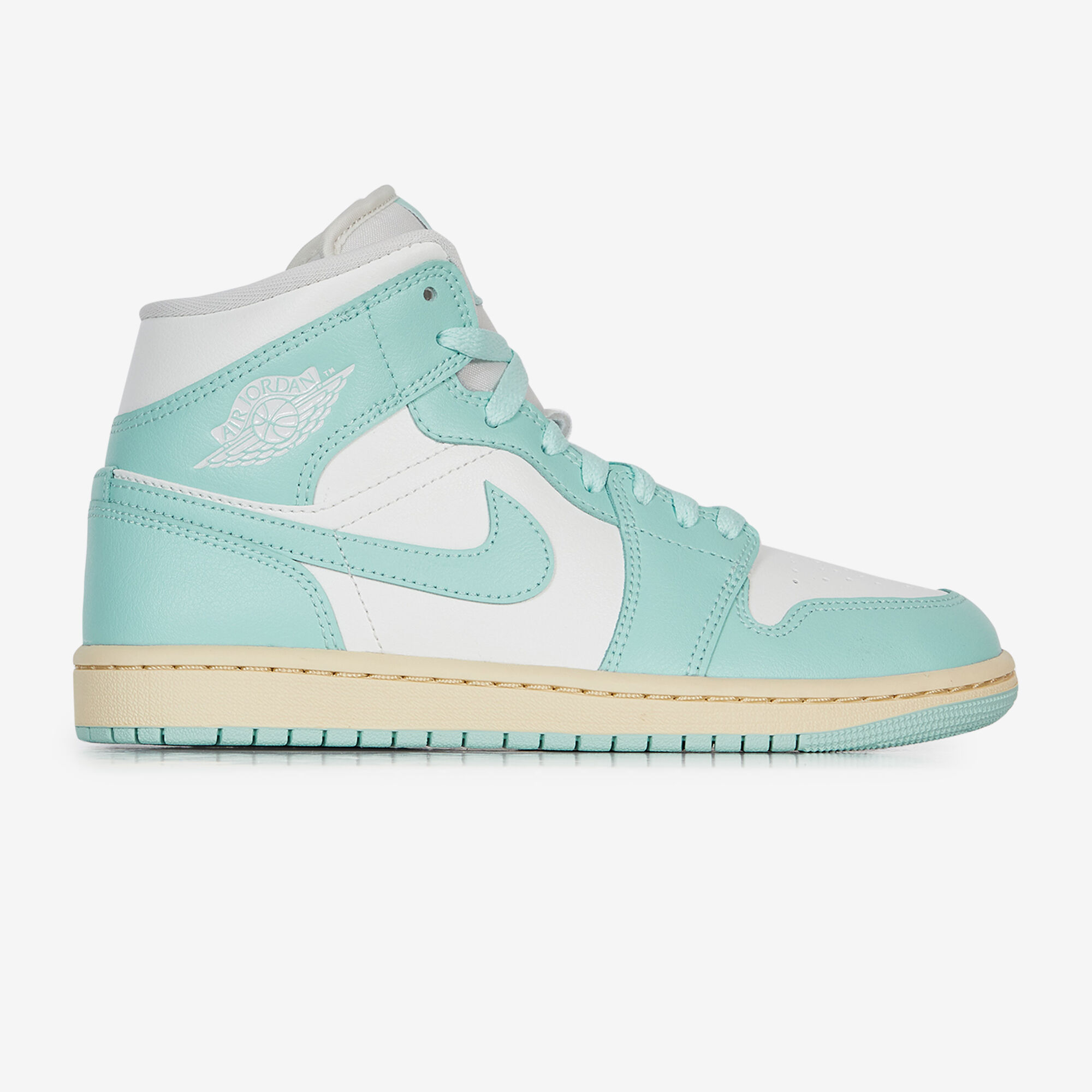 JORDAN AIR JORDAN MID BLANC TURQUOISE SNEAKERS FEMME LACETS Courir