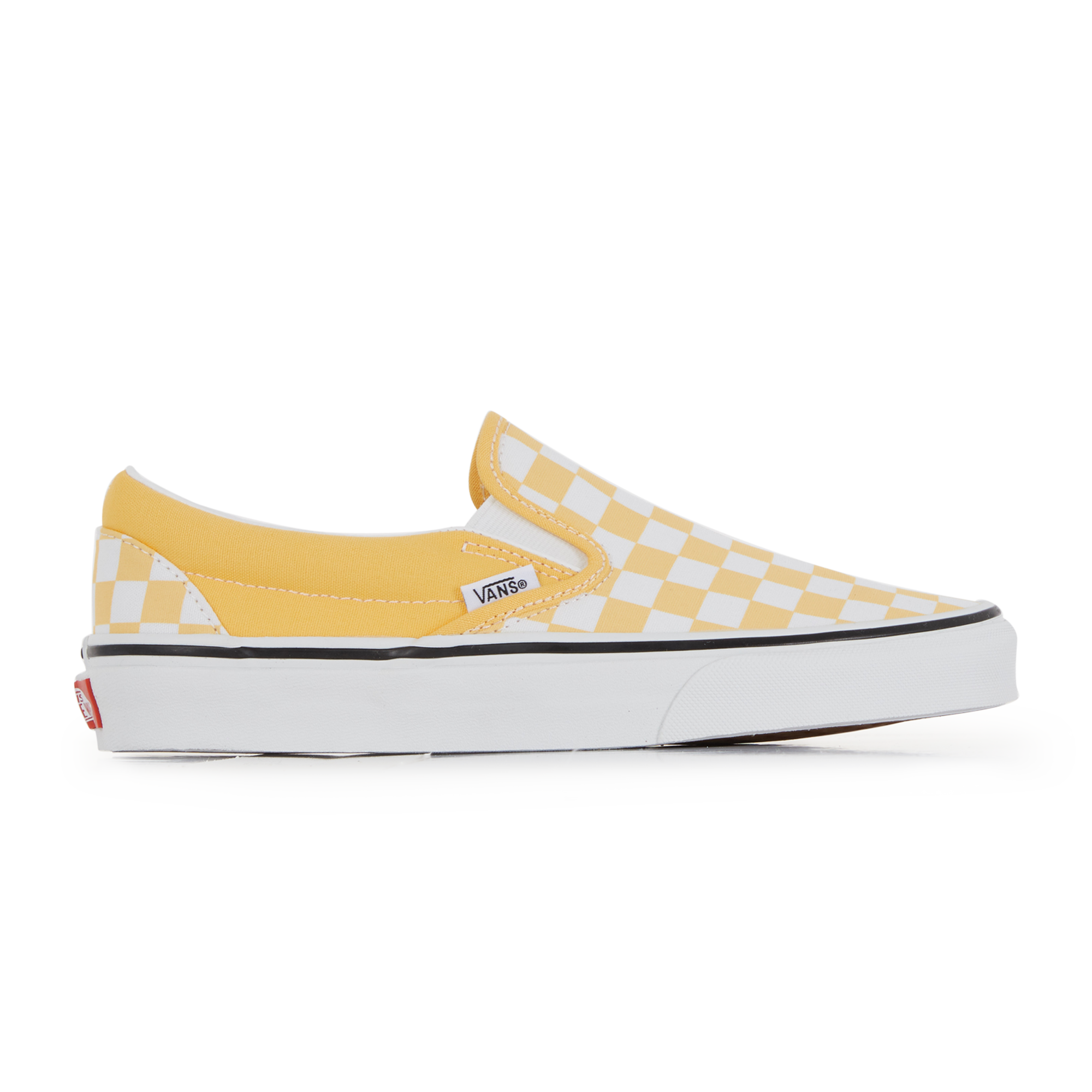yellow and white checkerboard vans