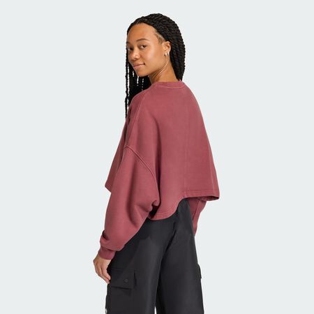 ADIDAS ORIGINALS SWEAT-SHIRT ESSENTIALS LINEAR CROPPED Maroon FEMME
