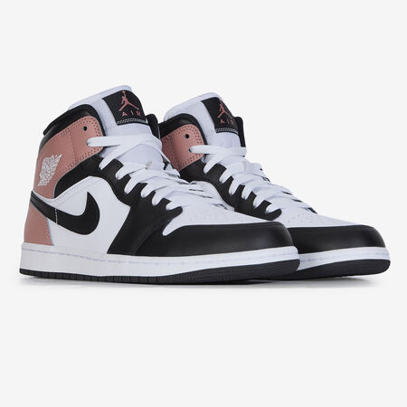 JORDAN AIR JORDAN 1 MID BLANC/ROSE HOMME