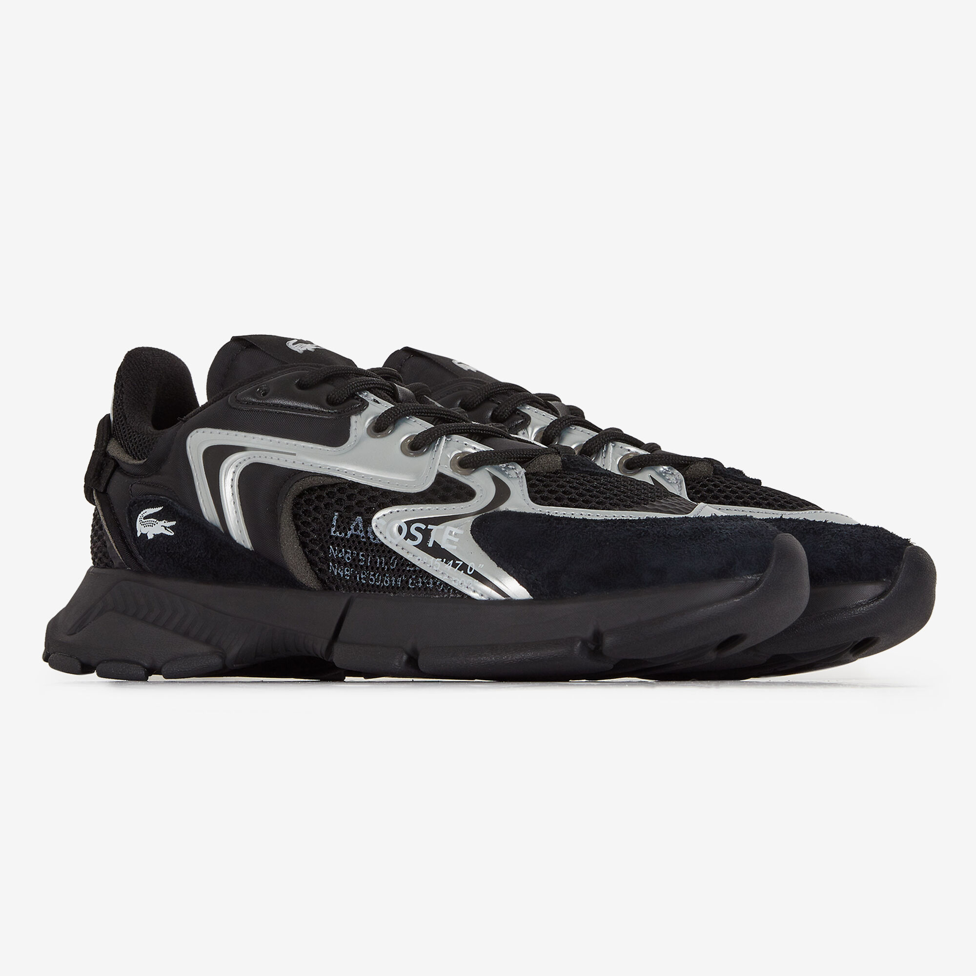 LACOSTE L003 NEO BLACK SILVER SNEAKERS MEN Courir