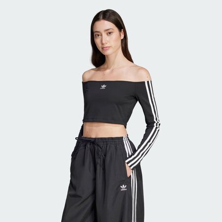 ADIDAS ORIGINALS T-shirt manches longues épaules dénudées Adicolor Black FEMME
